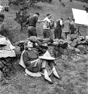 Actress Ingrid Bergman seen here on location in North Wales filming