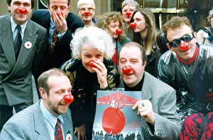Red Nose Prints: Actress Jean Boht and actor Gorden Kaye doing their bit for Comic Relief in 1993