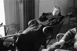 Drama Prints: Actress Jill Bennett pictured taking a rest while working on the television play