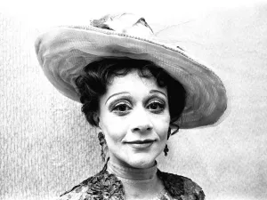 Actress Joan Plowright in costume for the play The Rules Of The Game