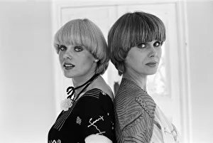 Actress Joanna Lumley with the winner of the Purdey haircut competition winner