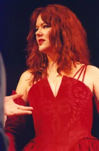 Actress Josie Lawrence in the Royal Shakespeare Company production of Taming of the Shrew