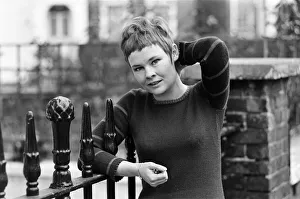 Actress Judi Dench at home. 17th November 1967