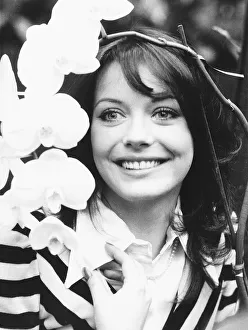Actress Lesley Anne Down with orchid named after her when she opened the British Orchid