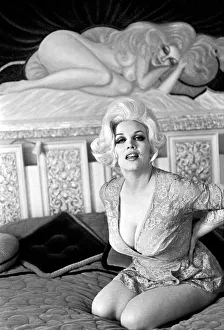 Actress Liz Renay poses for pictures wearing underwear. November 1969 Z11089-013
