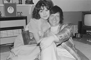 Actress Madeline Smith pictured at home with her boyfriend film actor David Buck