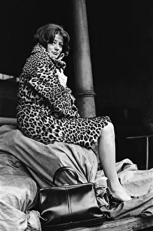 Leopard Print Prints: Actress Maggie Smith pictured on a train station platform as she waits for a train