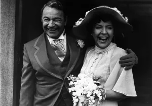 Occupation A Prints: Actress Noele Gordon as Meg Richardson is married 1975 to Hugh (John Bently