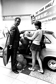 Actress Sally Geeson at Cowies car showroom in Sunderland in September 1970