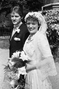Actress Sherrie Hewson pictured during her wedding to British Aerospace engineer Ken Boyd