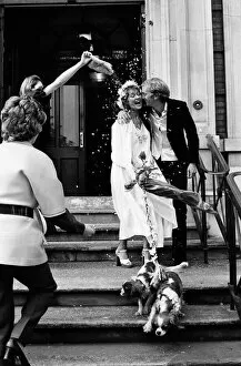 01526 Collection: Actress Stephanie Beacham marries actor John McEnery at Hampstead Registry Office, London