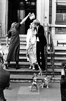 Actress Stephanie Beacham marries actor John McEnery at Hampstead Registry Office, London