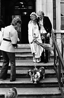 Actress Stephanie Beacham marries actor John McEnery at Hampstead Registry Office, London