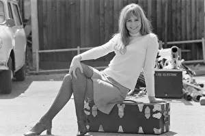 Actress Susan George, pictured on the film set during a filming break in Tooting High