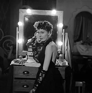 Make Up Prints: Actress Valerie Hobson in her dressing room preparing for a performance on the London