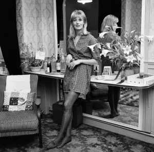 Actress Vanessa Redgrave in her dressing room at Wyndhams Theatre. 9th May 1966