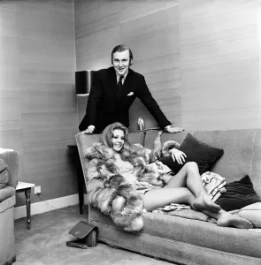 Actress Vicki Hodge with her advertising executive fiance Ian Heath at Ian