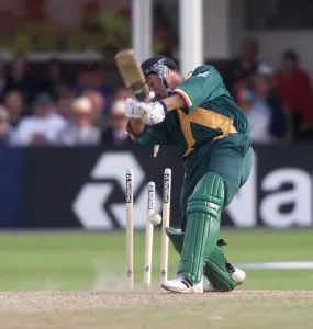 Adam Boucher Cricket Player is bowled June 1999 Adam Boucher of South Africa is