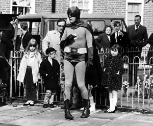 Adam West Actor as Batman - May 1967 making a one minute film on Road Safety