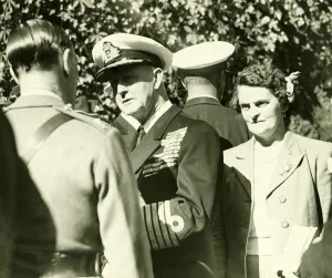 Admiral of the fleet Lord Cunningham leaving Westminister Abbey after a service for those