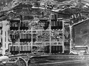 01441 Prints: Aerial photograph showing extensive damage to the Gnome Le Rhone aero-engine works