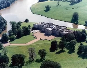 00686 Collection: An aerial picture of Wynyard Hall, showing the main lake