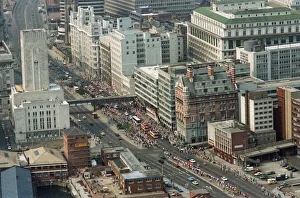 Aerial pictures of homecoming victory parade for Liverpool FC players