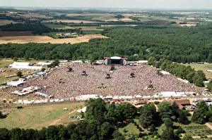 Audiences Prints: Aerial pictures from the Oasis concert held at Knebworth House. 10th August 1996