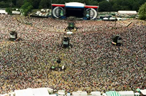 Aerial pictures from the Oasis concert held at Knebworth House. 10th August 1996