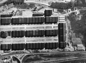 01441 Prints: Aerial reconnaissance photograph of the Gnome Le Rhone aero-engine works at Limoges