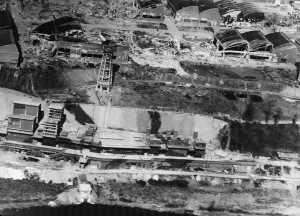 Aerial reconnaissance photograph of the Gnome Le Rhone aero-engine works at Limoges