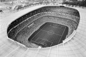 An Aerial view of the famous Azteca Stadium in Mexico which hosted the 1970