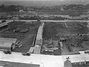 Aerial view of Great Yarmouth factory. Herring barrels. Circa 1926