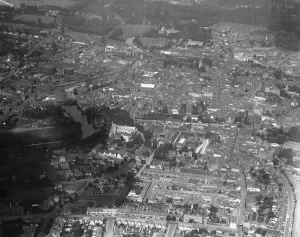 Aerial view of Maidstone, Kent. Circa 1926. Local Caption These are rough scans