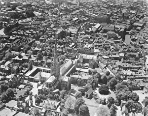 Aerial view of Norwich City. Circa 1926. Local Caption These are rough scans