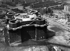 Soviet Prints: Aerial view showing the devasted German capital city of Berlin three minutes after
