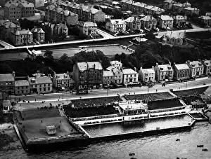 Places Prints: Aerial view showing the outdoor swimming pool at Gourock in Renfrewshire