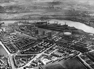 Places Prints: Aerial view showing the residential suburb of Walker in Newcastle upon Tyne