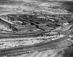 00468 Prints: Aerial view showing the Singer Manufacturing Company sewing machine factory in Kilbowie