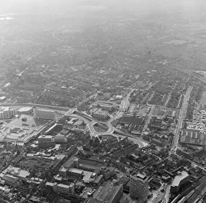 Aerial views of Reading, Berkshire. 26th October 1976