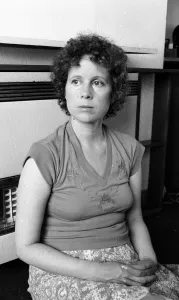 Aeronwy Thomas-Ellis daughter of poet Dylan Thomas pictured at home in New Malden Surrey
