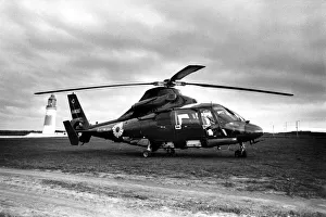 An Aerospatiale Dauphin II (Eurocopter Dauphin) helicopter pictured near the Souter