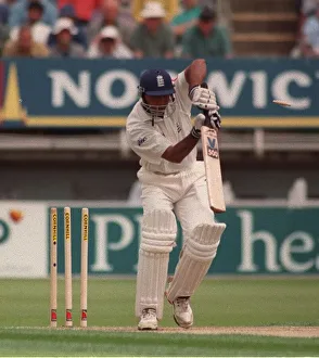 Aftab Habib Cricket Player Of England July 1999 Gets Out By The Bowling Of