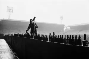 Aftermath of the bottle-party at Anfield after the Liverpool played Celtic in