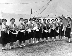Core53 Prints: Agriculture - Shows - Royal Welsh - July 1959 - Girl guides act as programme sellers