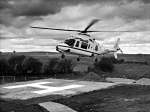 00367 Prints: An AgustaWestland AW109 helicopter used to advertise Barratt Homes