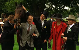 Jockeys Prints: Aidan O Brien Trainer with jockey Christy Roche and Harbour Master who won the Coventry