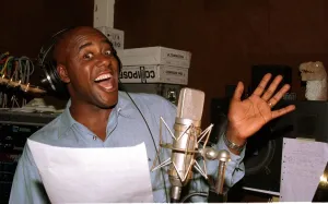 Recording Prints: Ainsley Harriott television chef records the theme music for his new television show