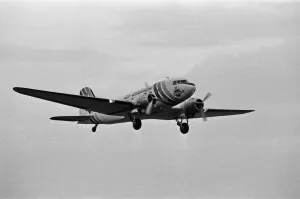 01367 Prints: An Air Atlantique Dakota G-AMSV takes to the skies over Coventry Airport to celebrate
