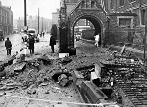 01438 Collection: Air raid damage to a town in the North West, England. September 1940